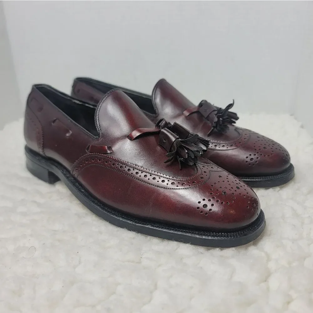 Vtg Johnston & Murphy Presidents Collection Sz 7.5 Tassel Loafers Brown Leather